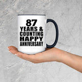 Happy 87th Anniversary 87 Years & Counting - 15oz Accent Mug Black