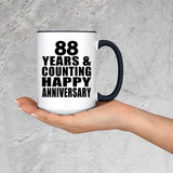 Happy 88th Anniversary 88 Years & Counting - 15oz Accent Mug Black