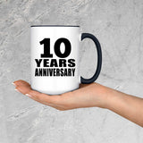 10th Anniversary 10 Years - 15oz Accent Mug Black
