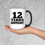 12th Anniversary 12 Years - 15oz Accent Mug Black