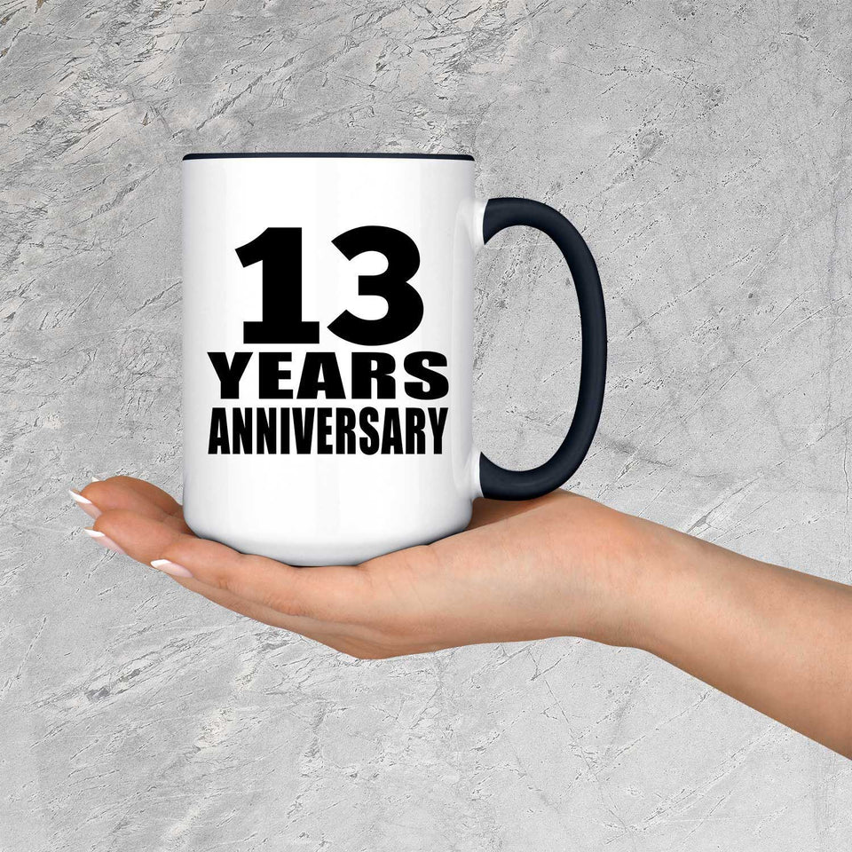 13th Anniversary 13 Years - 15oz Accent Mug Black