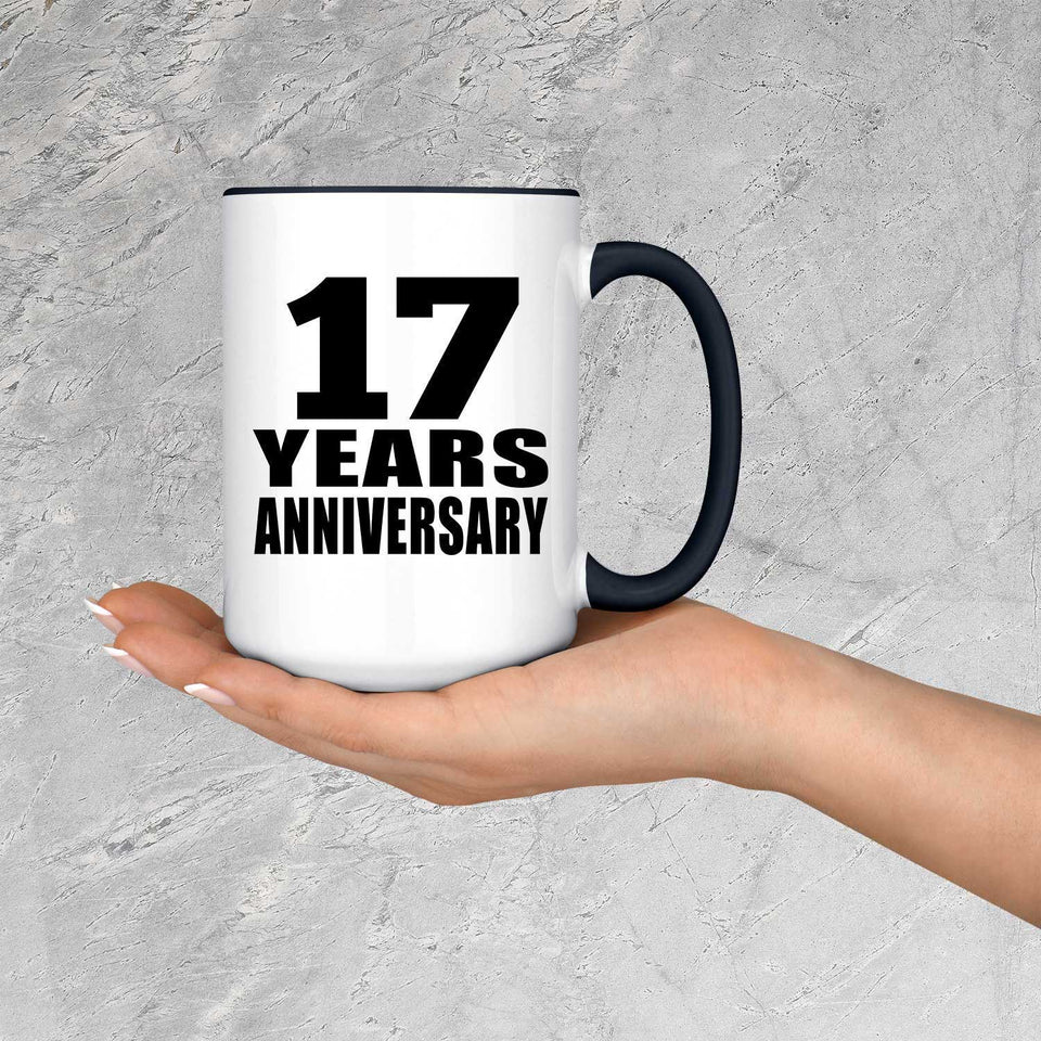 17th Anniversary 17 Years - 15oz Accent Mug Black