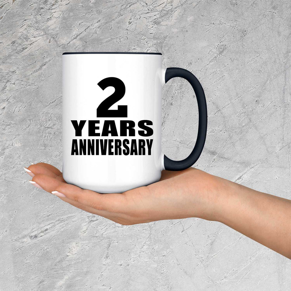 2nd Anniversary 2 Years - 15oz Accent Mug Black