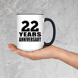 22nd Anniversary 22 Years - 15oz Accent Mug Black