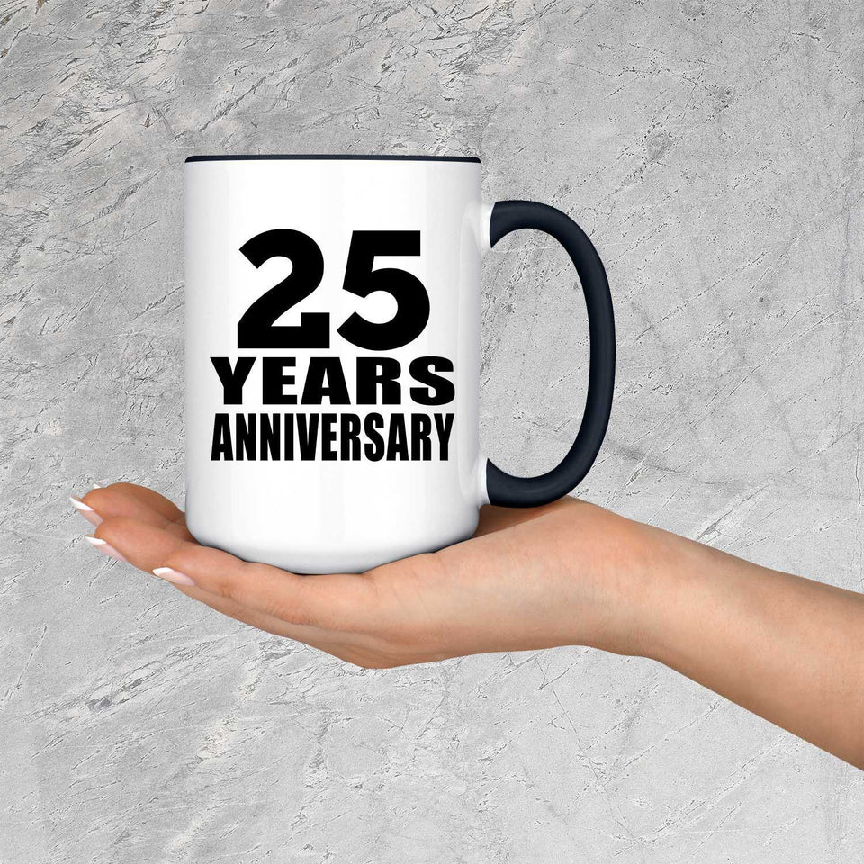 25th Anniversary 25 Years - 15oz Accent Mug Black