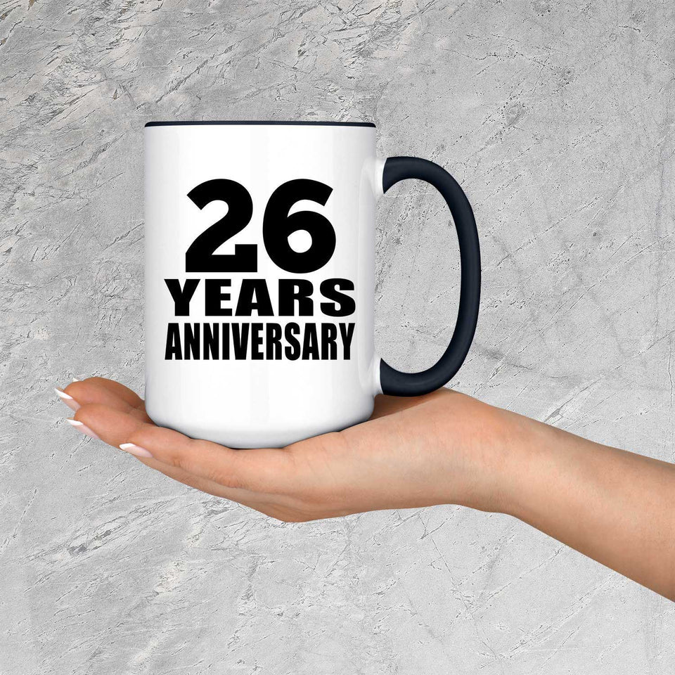 26th Anniversary 26 Years - 15oz Accent Mug Black