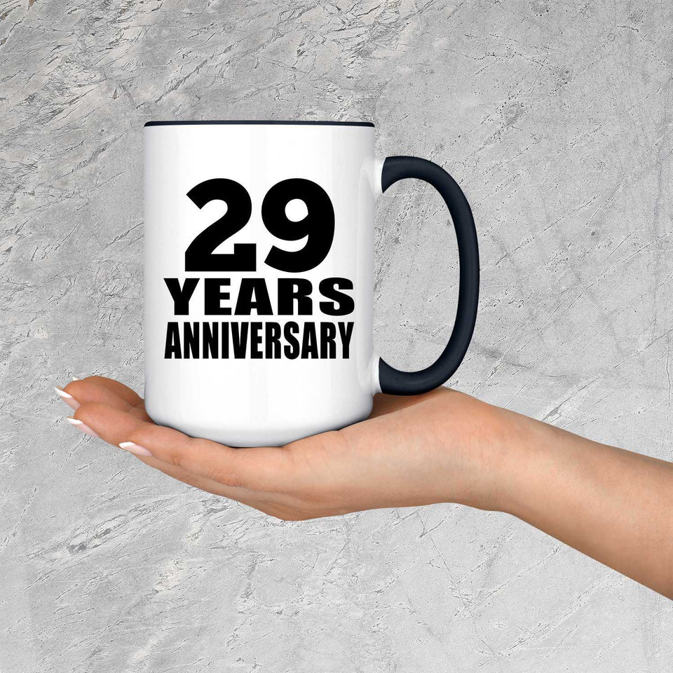 29th Anniversary 29 Years - 15oz Accent Mug Black