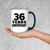 36th Anniversary 36 Years - 15oz Accent Mug Black