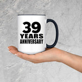 39th Anniversary 39 Years - 15oz Accent Mug Black