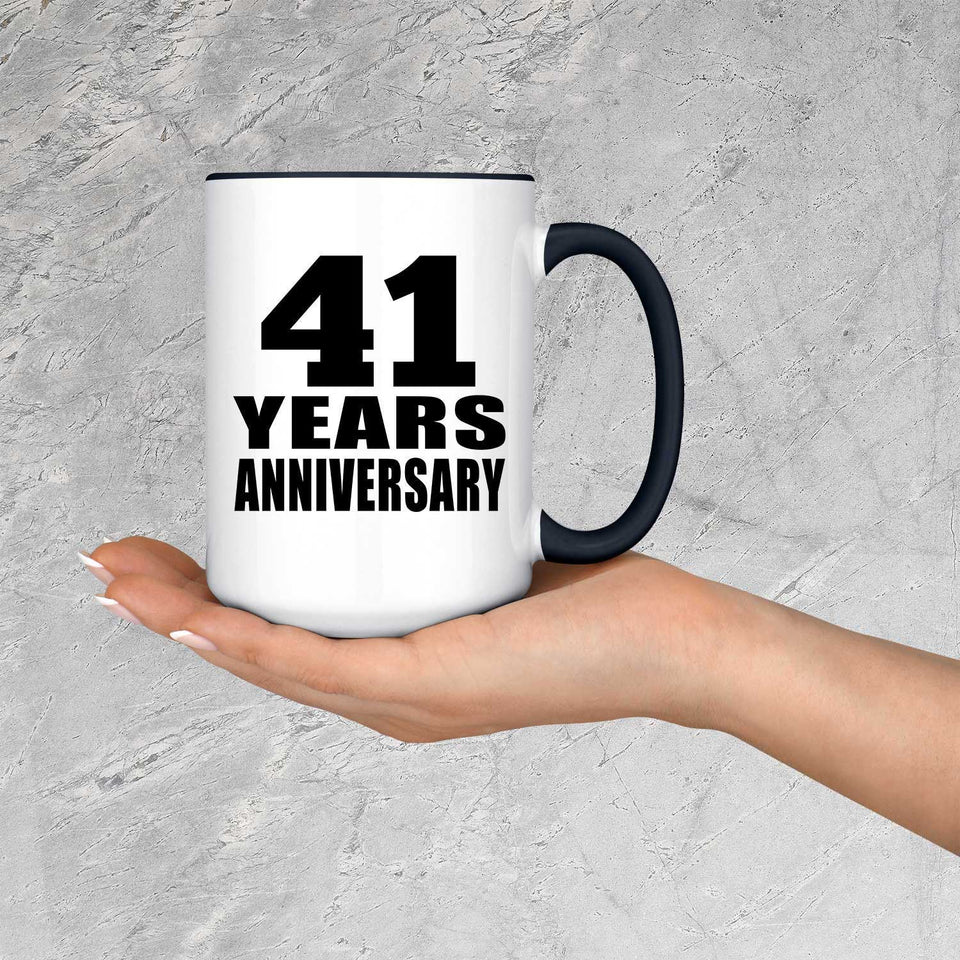 41st Anniversary 41 Years Anniversary - 15oz Accent Mug Black