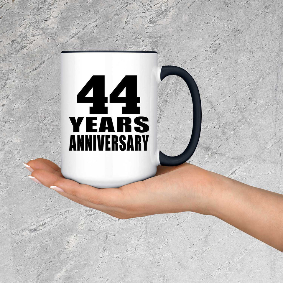 44th Anniversary 44 Years Anniversary - 15oz Accent Mug Black