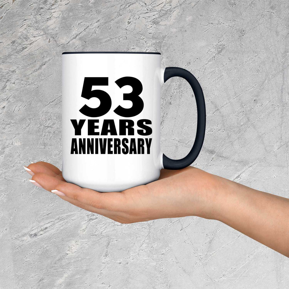 53rd Anniversary 53 Years Anniversary - 15oz Accent Mug Black