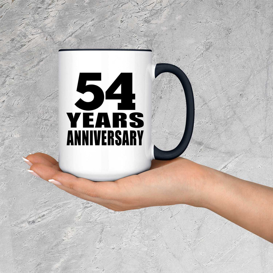 54th Anniversary 54 Years Anniversary - 15oz Accent Mug Black