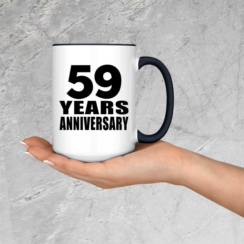 59th Anniversary 59 Years Anniversary - 15oz Accent Mug Black