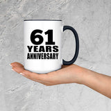 61st Anniversary 61 Years - 15oz Accent Mug Black