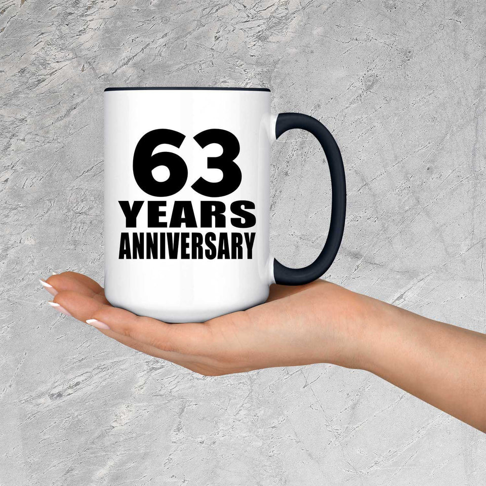 63rd Anniversary 63 Years - 15oz Accent Mug Black