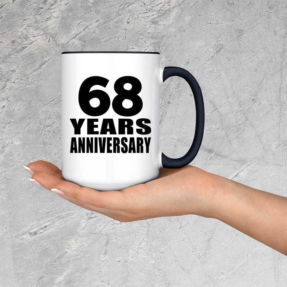68th Anniversary 68 Years - 15oz Accent Mug Black