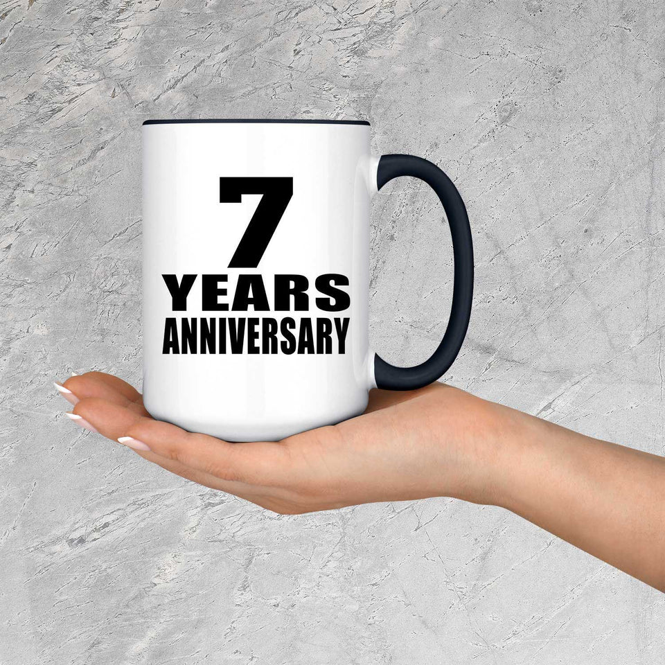7th Anniversary 7 Years - 15oz Accent Mug Black