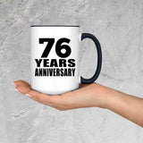 76th Anniversary 76 Years - 15oz Accent Mug Black