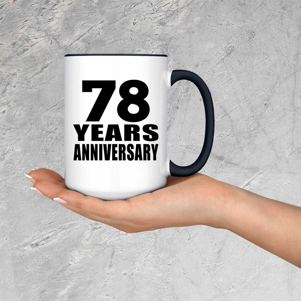 78th Anniversary 78 Years - 15oz Accent Mug Black