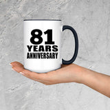 81st Anniversary 81 Years - 15oz Accent Mug Black