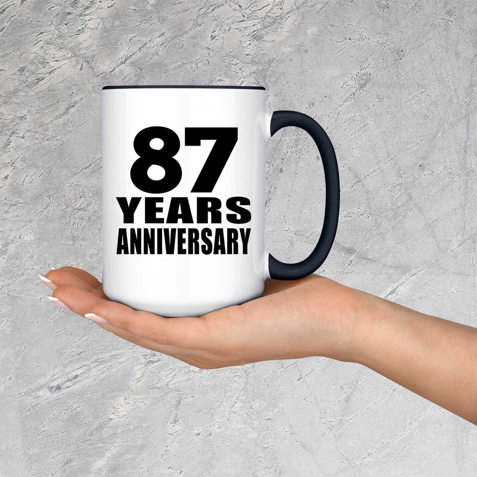 87th Anniversary 87 Years - 15oz Accent Mug Black