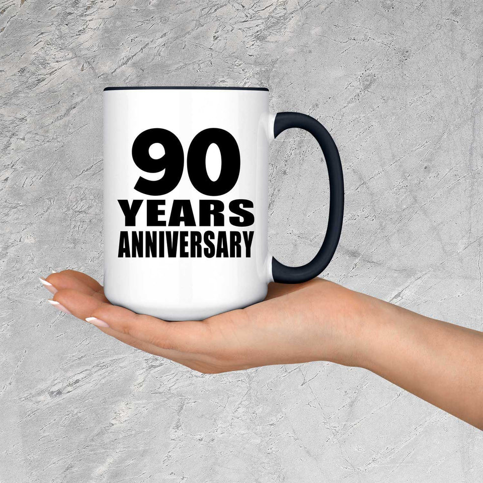 90th Anniversary 90 Years - 15oz Accent Mug Black