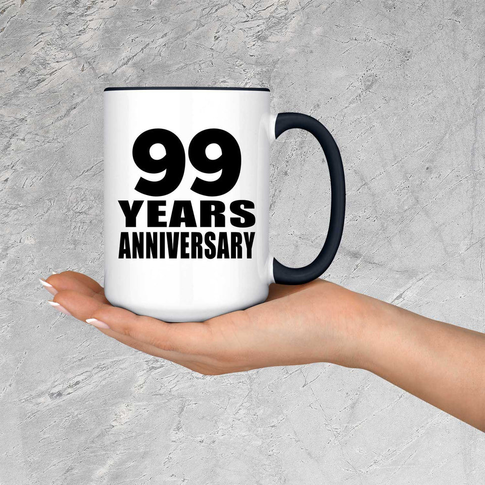 99th Anniversary 99 Years - 15oz Accent Mug Black