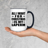 All I Want For Christmas Is My Laperm - 15oz Accent Mug Black