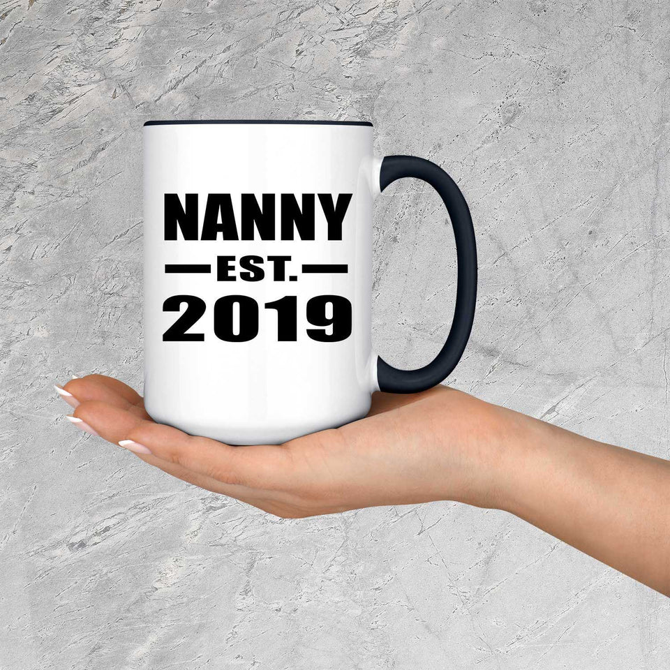 Nanny Established EST. 2019 - 15oz Accent Mug Black