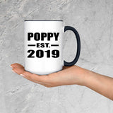 Poppy Established EST. 2019 - 15oz Accent Mug Black