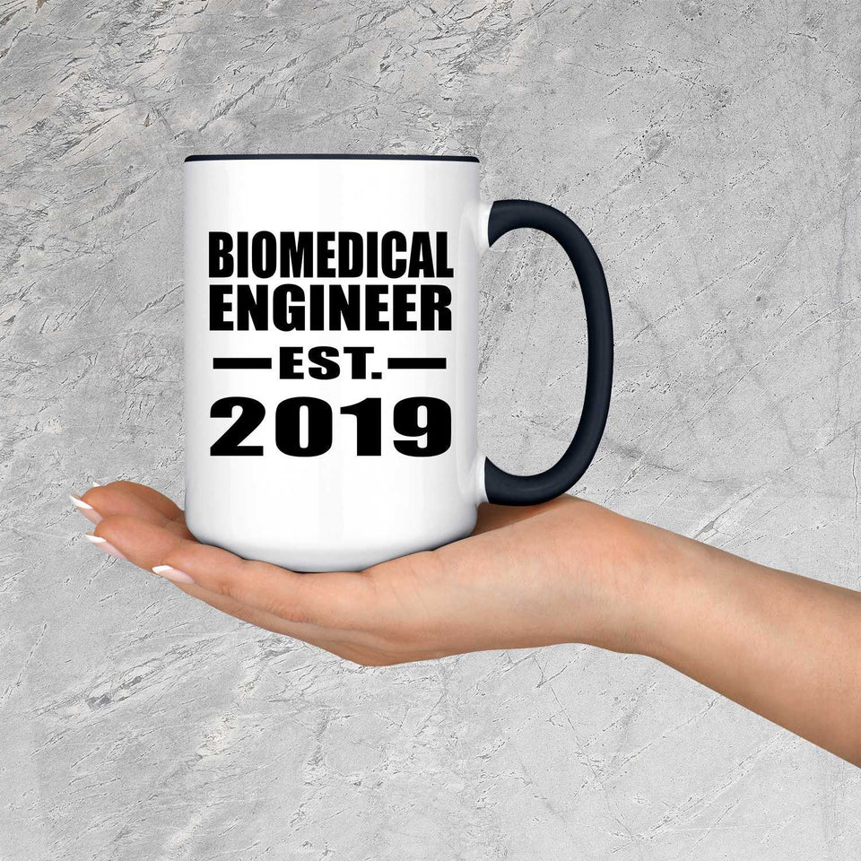 Biomedical Engineer Established EST. 2019 - 15oz Accent Mug Black