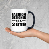 Fashion Designer Established EST. 2019 - 15oz Accent Mug Black