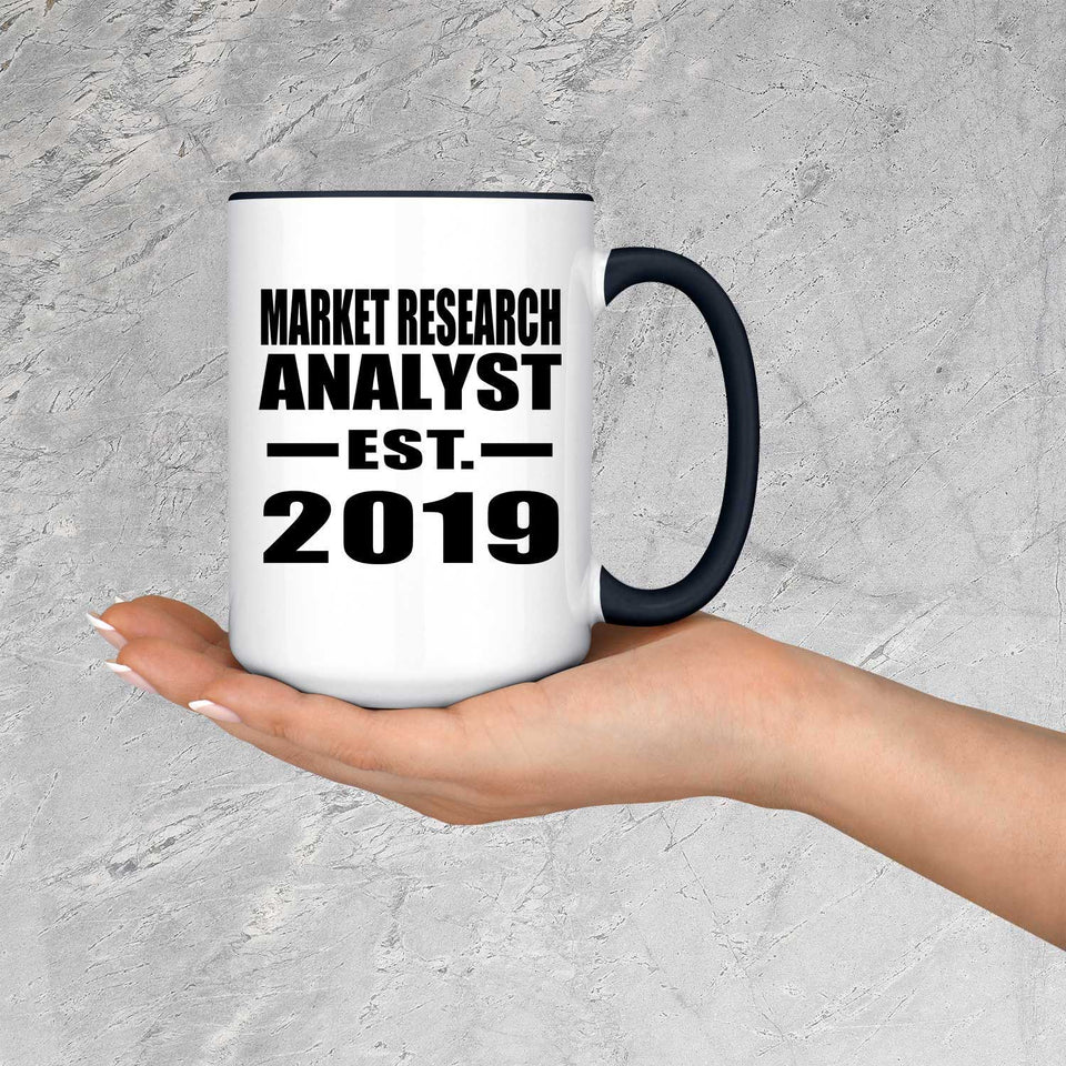 Market Research Analyst Established EST. 2019 - 15oz Accent Mug Black