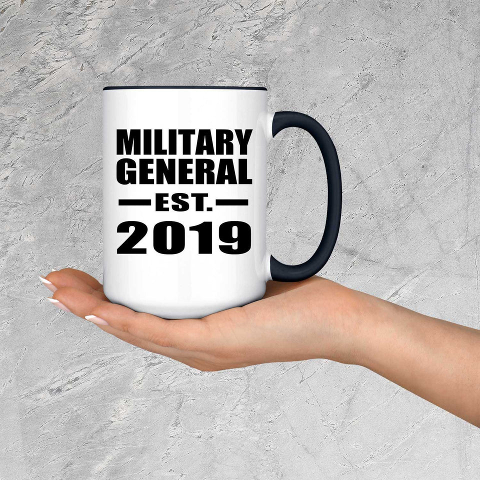 Military General Established EST. 2019 - 15oz Accent Mug Black