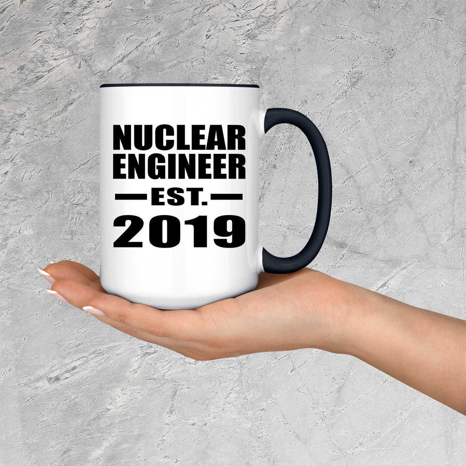 Nuclear Engineer Established EST. 2019 - 15oz Accent Mug Black