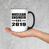 Nuclear Engineer Established EST. 2019 - 15oz Accent Mug Black