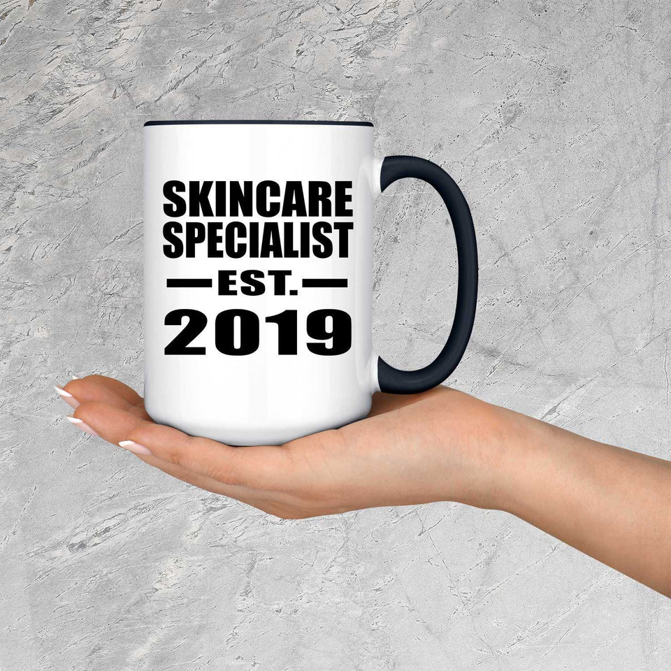Skincare Specialist Established EST. 2019 - 15oz Accent Mug Black