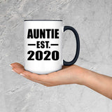 Auntie Established EST. 2020 - 15oz Accent Mug Black