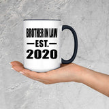 Brother In Law Established EST. 2020 - 15oz Accent Mug Black