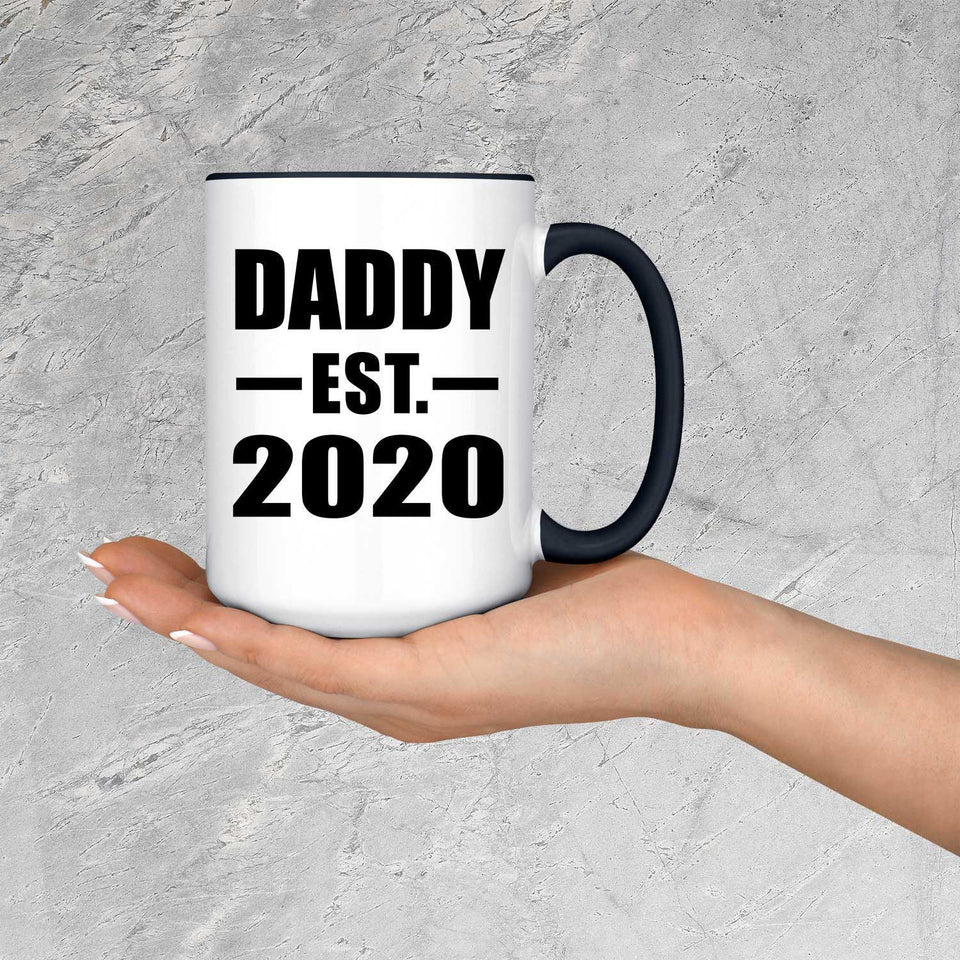 Daddy Established EST. 2020 - 15oz Accent Mug Black