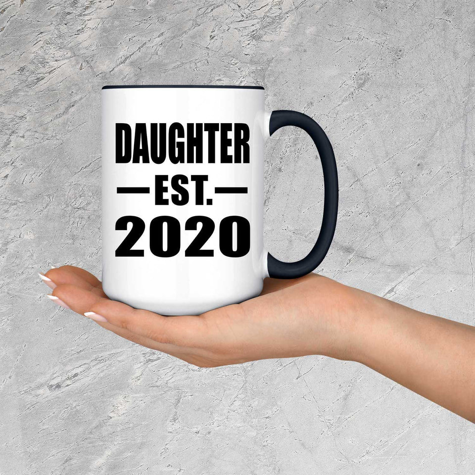 Daughter Established EST. 2020 - 15oz Accent Mug Black