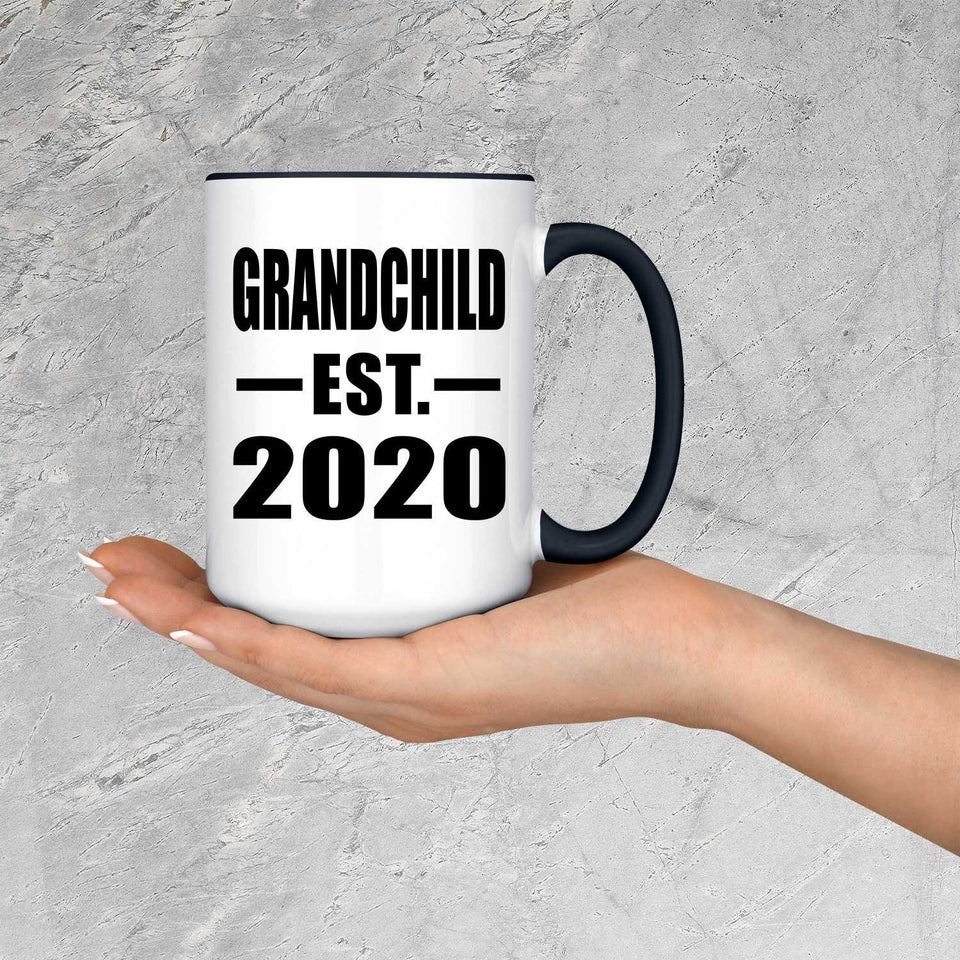 Grandchild Established EST. 2020 - 15oz Accent Mug Black