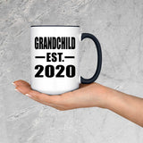 Grandchild Established EST. 2020 - 15oz Accent Mug Black