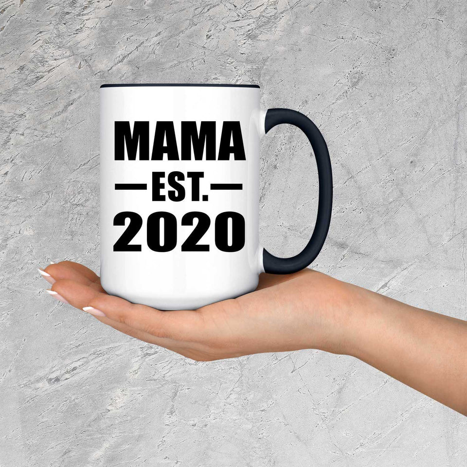Mama Established EST. 2020 - 15oz Accent Mug Black