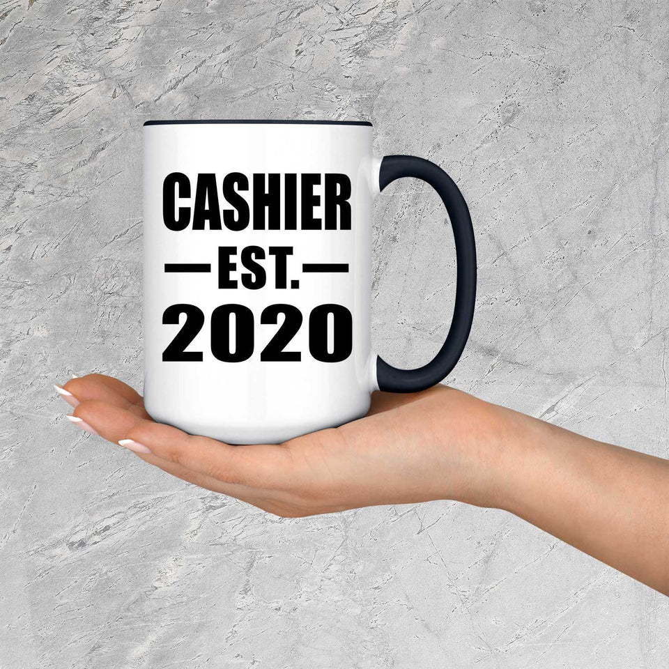 Cashier Established EST. 2020 - 15oz Accent Mug Black