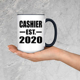 Cashier Established EST. 2020 - 15oz Accent Mug Black