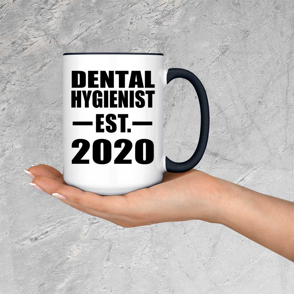 Dental Hygienist Established EST. 2020 - 15oz Accent Mug Black