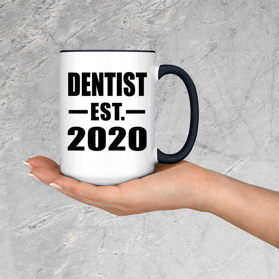 Dentist Established EST. 2020 - 15oz Accent Mug Black