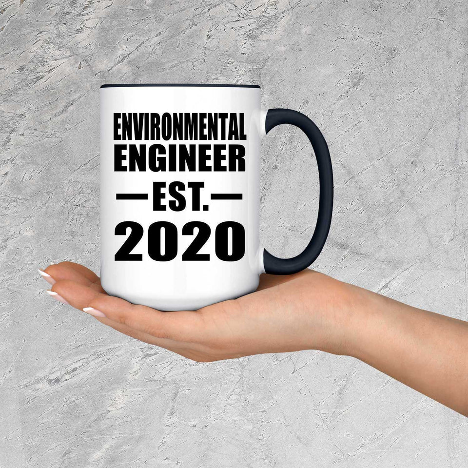 Environmental Engineer Established EST. 2020 - 15oz Accent Mug Black